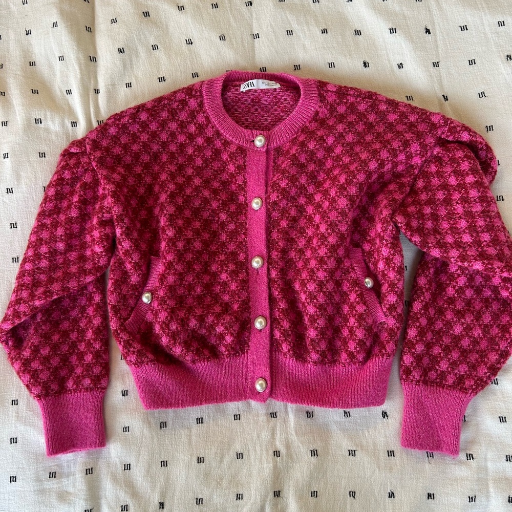 Stylish Pink Patterned Women's Sweater